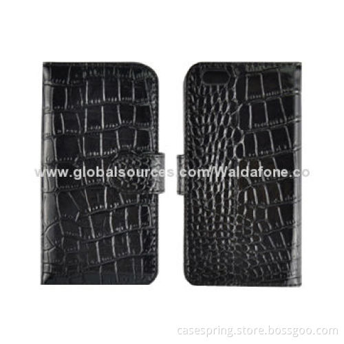 Crocodile Protective Sleeves for iPhone 6, Stand Leather Business Card Wallet